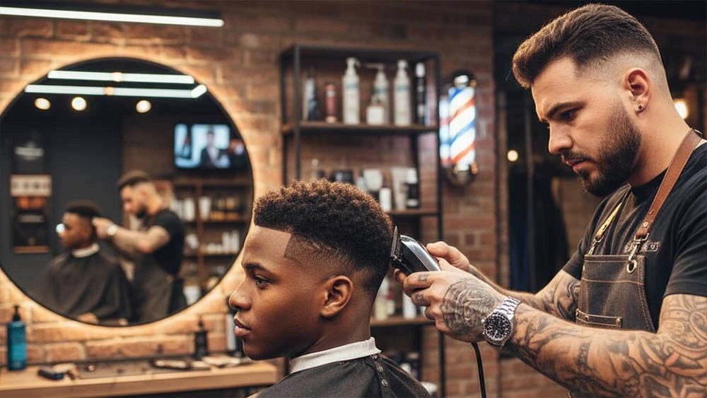 Natural Fade with Soft Transition barber styling a natural fade — soft transition that looks good on camera