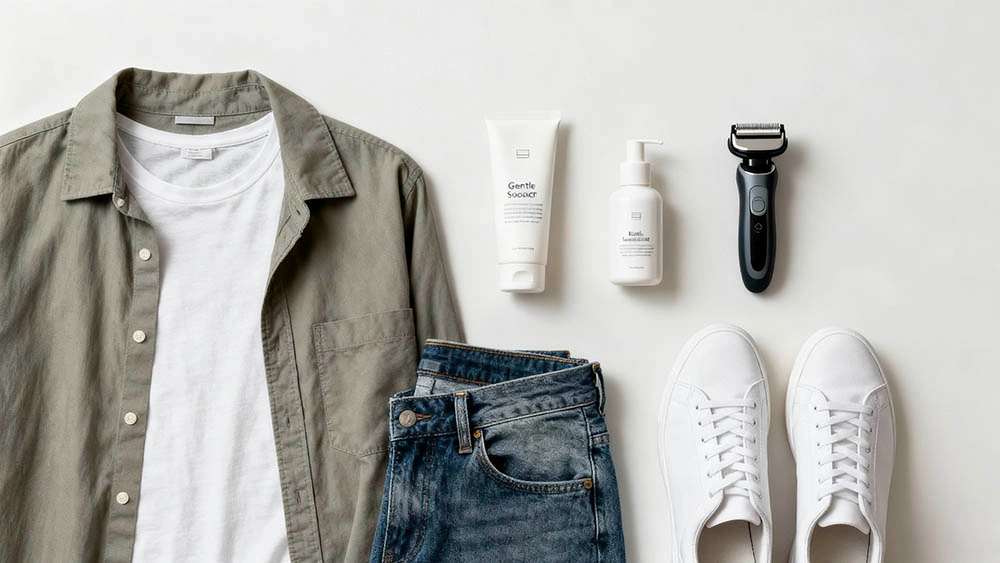 Bot stylist suggests beard-care reset and a clean casual outfit for a first coffee date